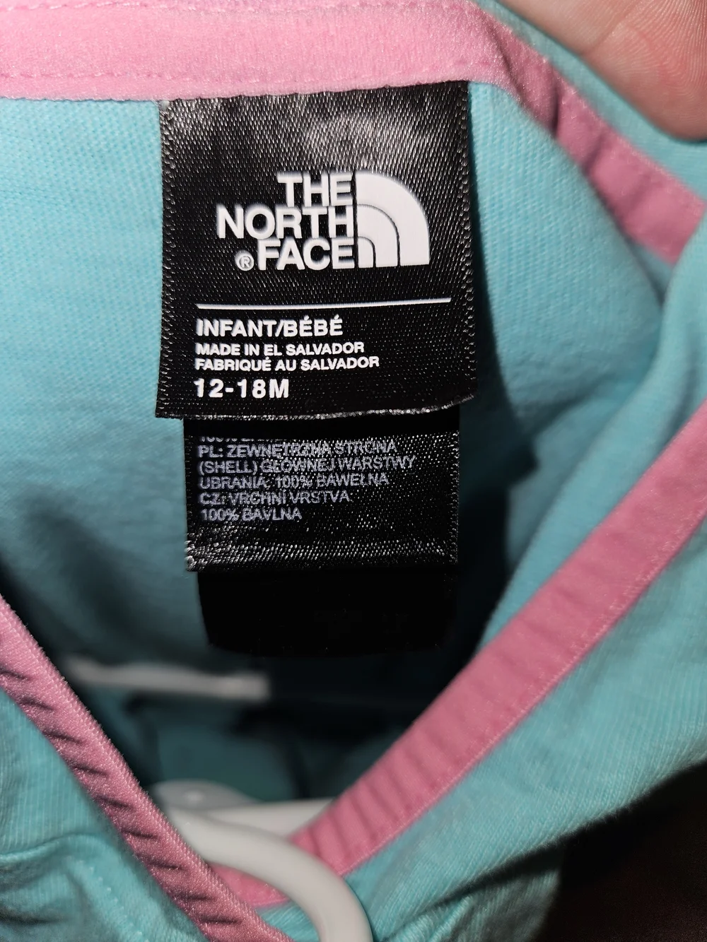 The North Face Baby Hooded Romper 12-18M Aqua Pink Hello Sunshine